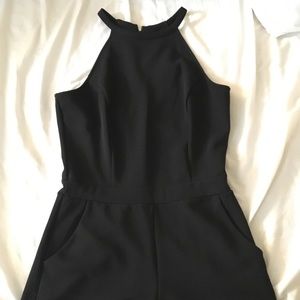 Black high neck romper